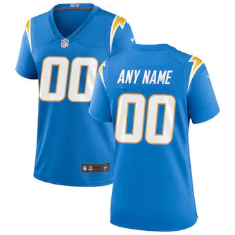 womens nike powder blue los angeles chargers custom game je